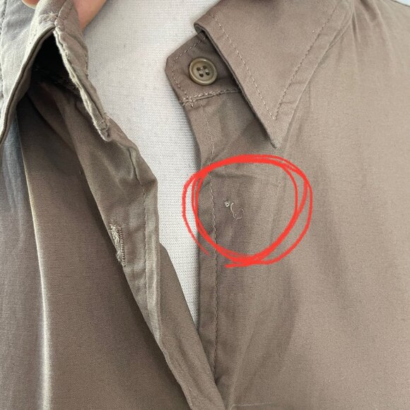 Reformation Womens XL Will Oversized Button Up Shirt In Taupe Brown Long Sleeve - Picture 3 of 11